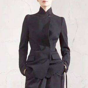 Maison Martin Margiela X H&M Narrow Shoulder Jacket Blazer Black EU 38 US 8